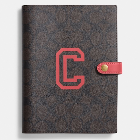 Coach Office Coach Notebook In Signature Canvas With Varsity Motif